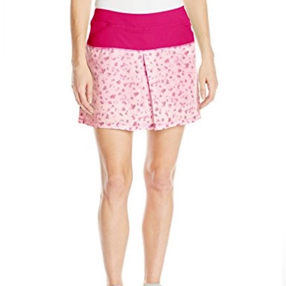 NWT Adidas Women's Pink Golf Tour Animal Print Pull On Skort Size Medium Size L - Picture 2 of 7